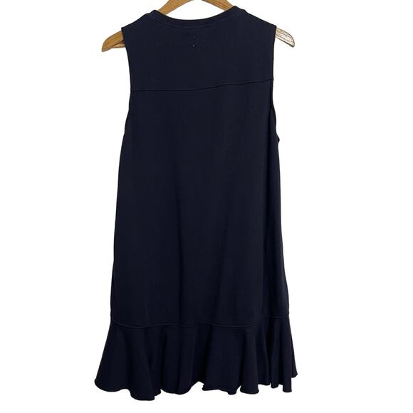 Rebecca Taylor La Vie Drop Waist Ruffle Sleeveless Dress Navy Blue Size L - Picture 3 of 7